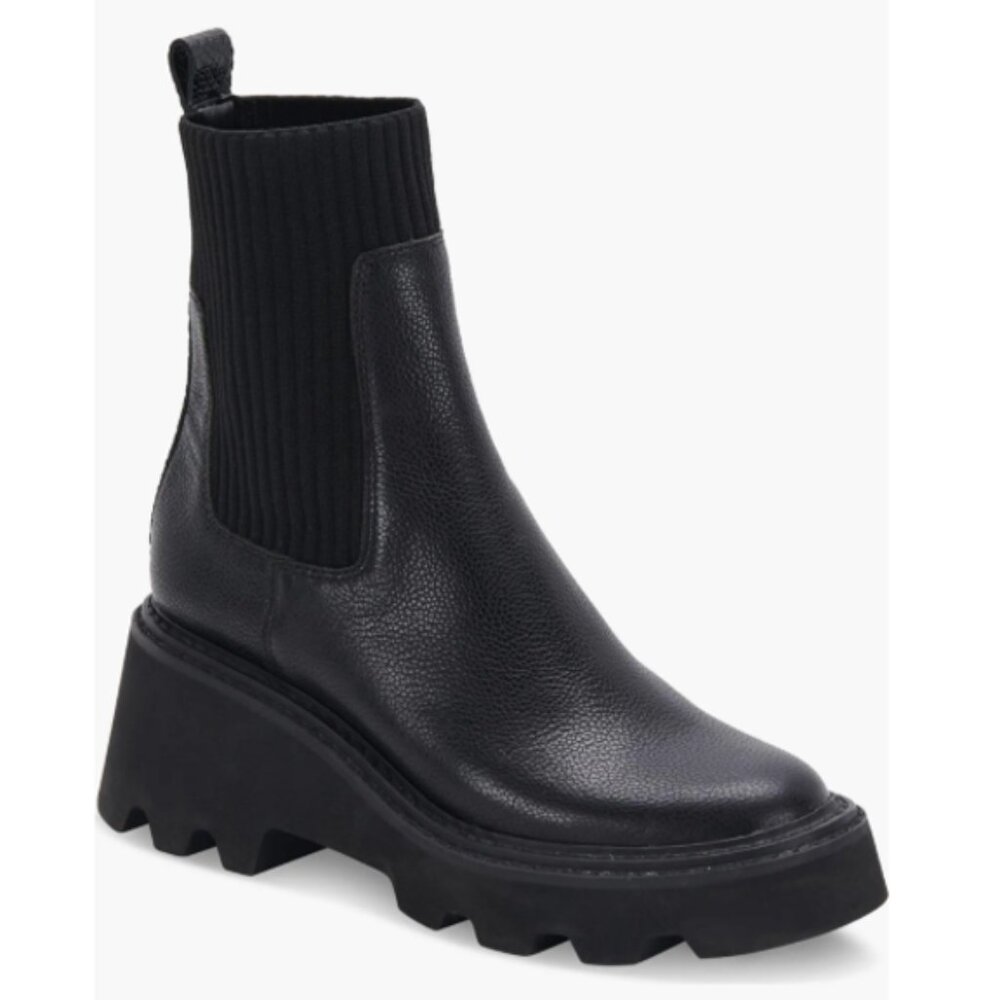 NEW Dolce Vita Hoven H2O Boots. Black Leather. Platform. Waterproof. 7. - Picture 2 of 16